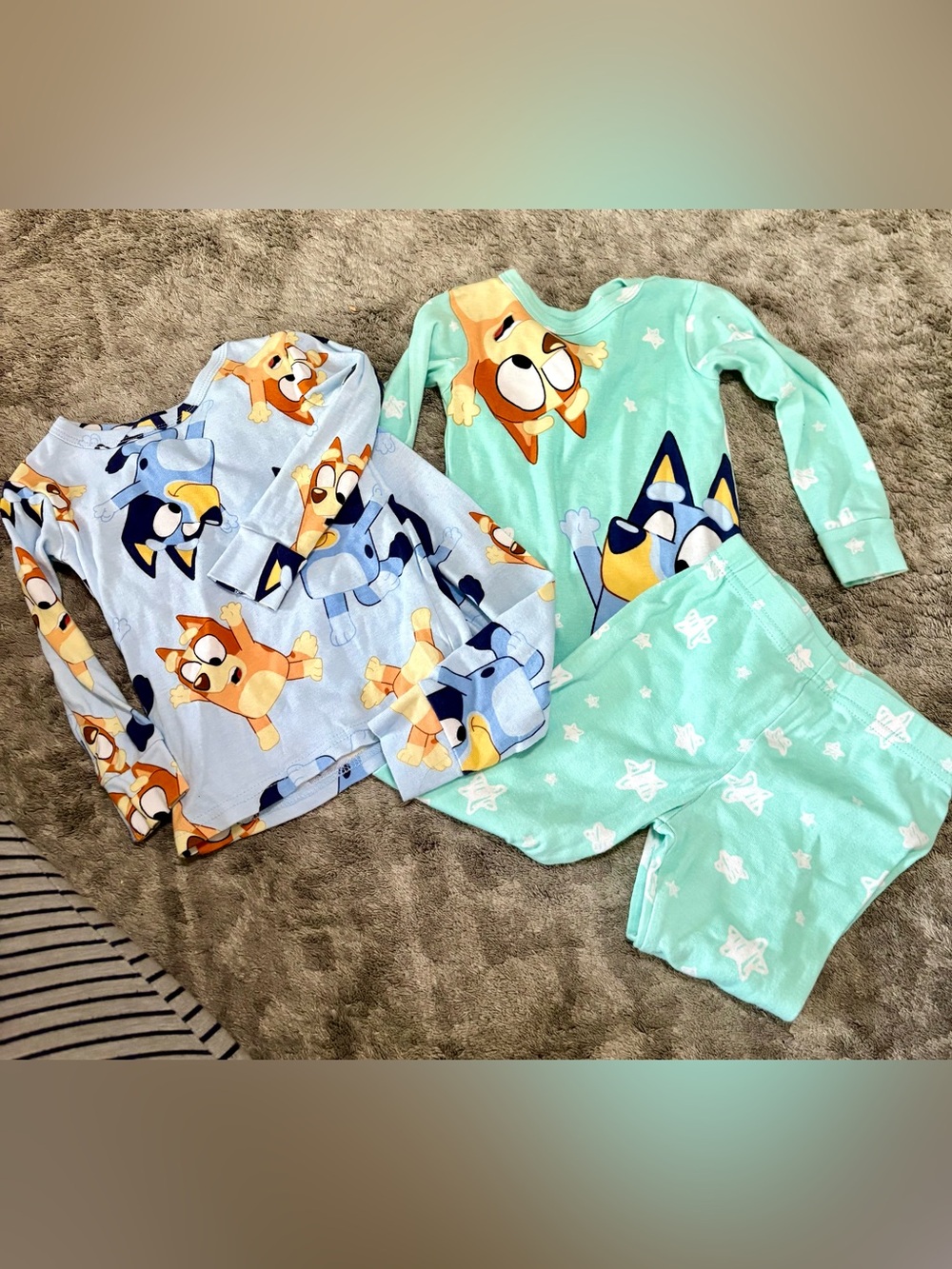 Kids' Character Two-Piece Pajama Set - Light Blue & Mint